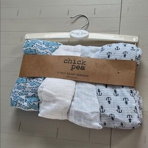 Chick Pea 4-Pack Muslin Blankets